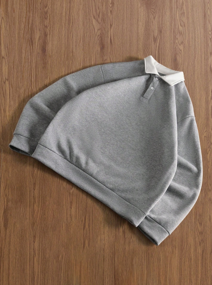 Loose Fit Polo Sweatshirt